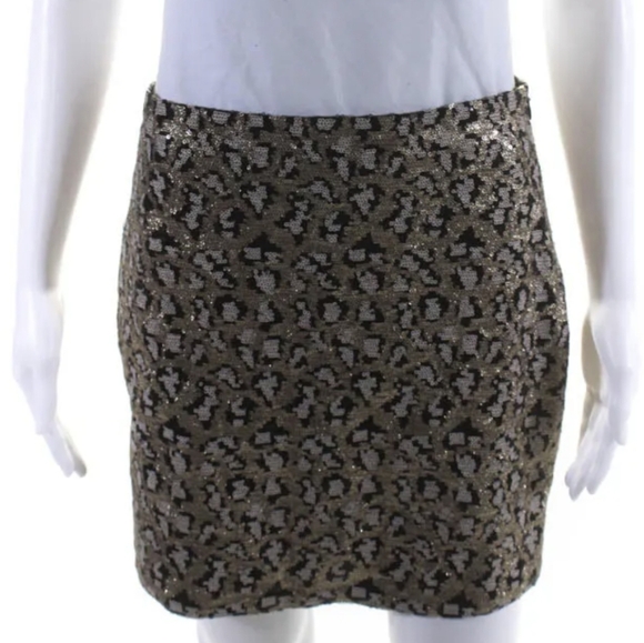 Revolve Hours Brown Sequin Mini Skirt, M, EUC